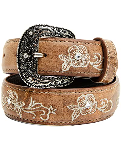 Shyanne Girls' Little Lasy Floral Western Belt - SGAFA22BT1-BROWN 30