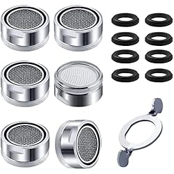 Filtro Grifo Fregadero M24 Filtro Grifo Lavabo Cocina 6pcs Boquilla Grifo Cocina Atomizador Grifo Filtro de ABS+ Acero Inoxidable con 8 Juntas & 1 Llave Cromada