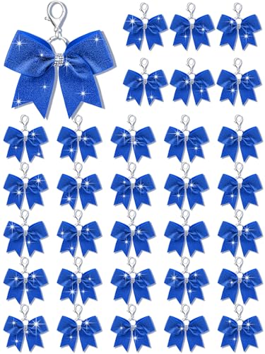 Image of Tondiamo Cheer Bow Keychain Cheer Keychain with Rhinestones Cheerleader Keyrings for Team Gift Cheerleading Sports Accessory