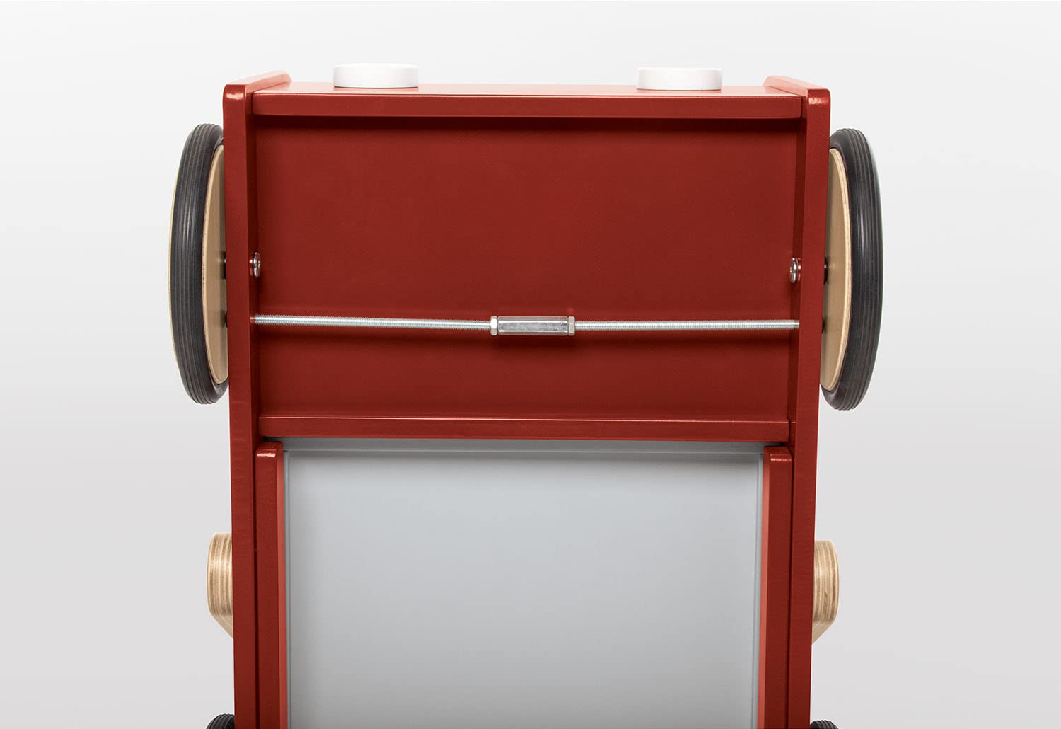 PINOLINO Lauflernwagen Feuerwehrauto Fred, mit Bremssystem, gummierten Holzrädern und herausnehmbarer Box, rot lackiert