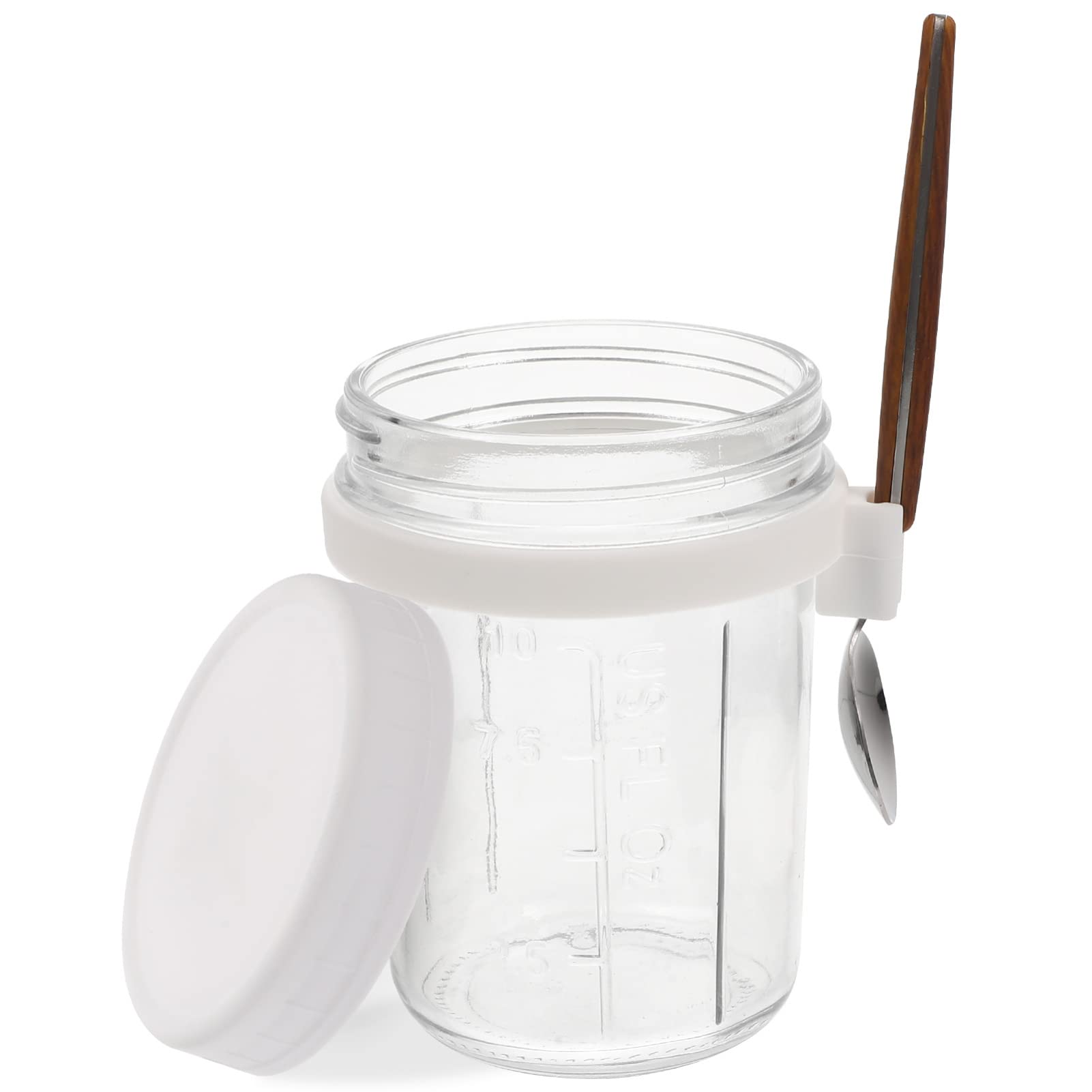 Hemoton oatmeal cup milk container breakfast cup glass bottle with lid clear cake containers portable soup cup wide mouth mouth oatmeal jar convenient yogurt cup household food cake cup