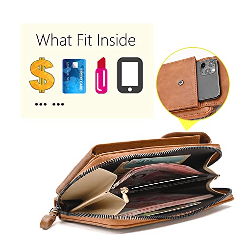 Image of PORT&LOTUS Crossbody Bags for Women Cell Phone Purse Wallet Ladies Small Women's Handbags PU Leather Shoulder Card Holder