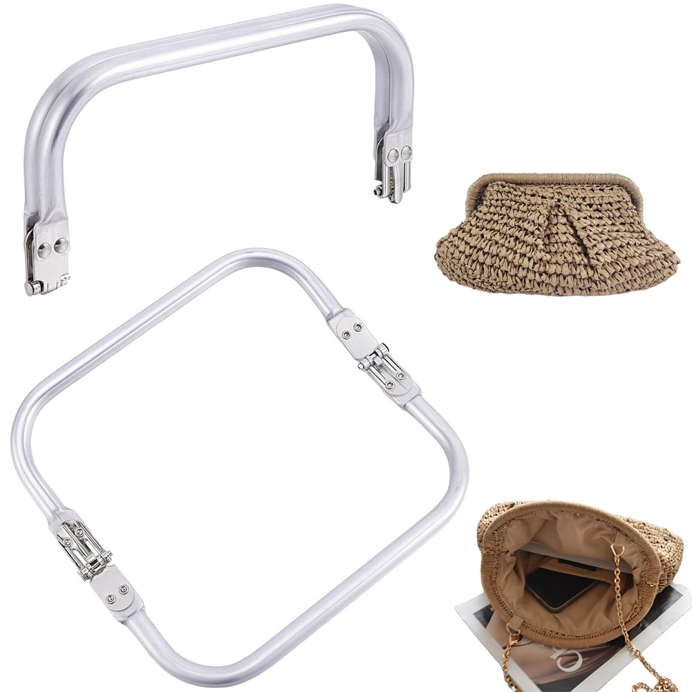 Beebeecraft 2Pcs Aluminum Purse Frame 18x9cm U-Shaped Clutch Bag Clasp