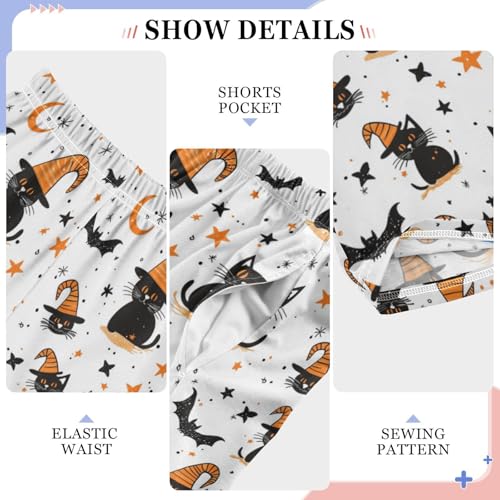 Cats Bats and Star Boys Pants for Kids Jogger Pants with Pockets S4