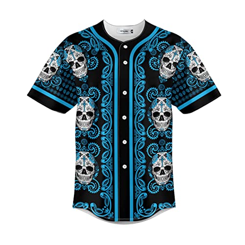 Amazon.com: Paisley Pattern of Blue Sugar Skull Head