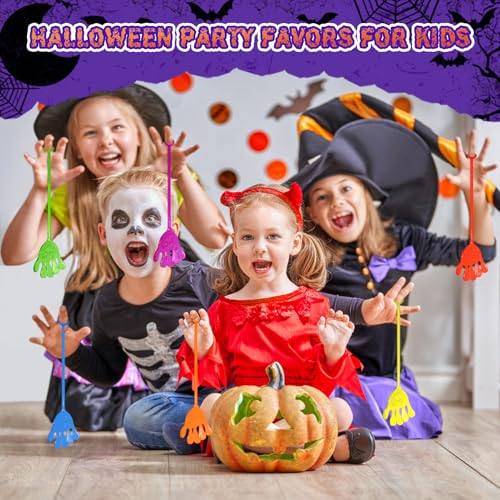 Sticky Hands Bulk 48 PCS Party Favors for Kids 4-8 8-12 Stretchy Sticky Hand Toy Halloween Goodie Bag Stuffers Fillers Mini Treasure Box Toys for Classroom Prizes Student Gifts Birthday Party Supplies3
