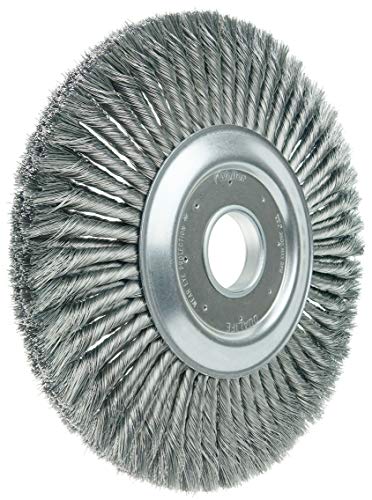 Image of Weiler 09530 12 inch Standard Twist Knot Wire Wheel, .016 inch Steel Fill, 2 inch Arbor Hole, Made in the USA