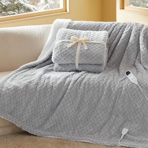 Bedsure BS-TH01-S Electric Heated Blanket Throw Diamond Patterned Shaggy Sherpa, Fast Heating Electric Blanket With 6 Heating Levels & 3H Auto Shut Off, Etl, Machine Washable thumb #7