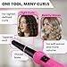 HerStyler Grande Ceramic Curling Iron - 1 inch, Pink (Curling Wand for Long Short Hair, Dual Voltage, Negative Ions, Tapered Barrel, User Friendly, PF30)