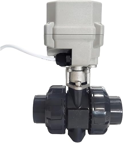 1 Glue end Plastic Electric Water Valve UPVC DN25 Actuated Ball valve metal gears Acid and alkali corrosion resistance(BSP THREAD_AC24V_CR502)