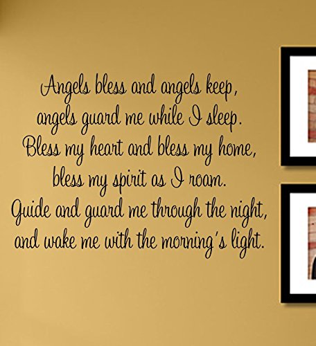 Los ángeles bendicen y los ángeles mantenen, los ángeles me protegen mientras duermo. Bendice mi corazón y bendice mi hogar, bendice mi espíritu