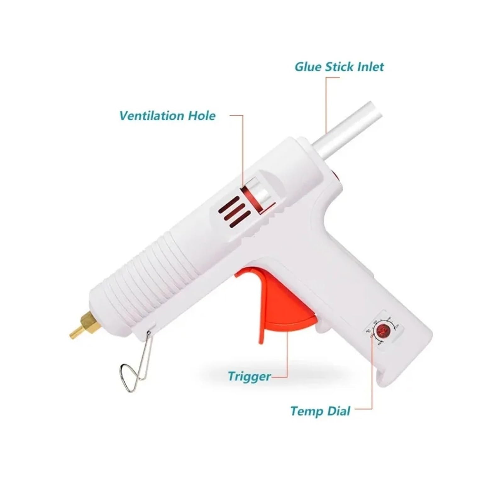 Pistola de pegamento caliente Pistola de pegamento termofusible 80/150 W, herramienta reparación injertos alta temperatura ajustable, calor para reparaciones del hogar(80-150W)