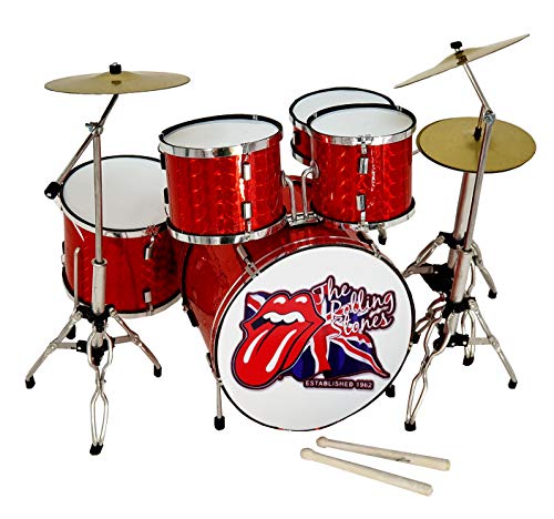 MINIATURA BATERÍA ACUSTICA ROJO CROMO MDR 0121 ROLLING REGALO MUSICAL ROCKMUSIC