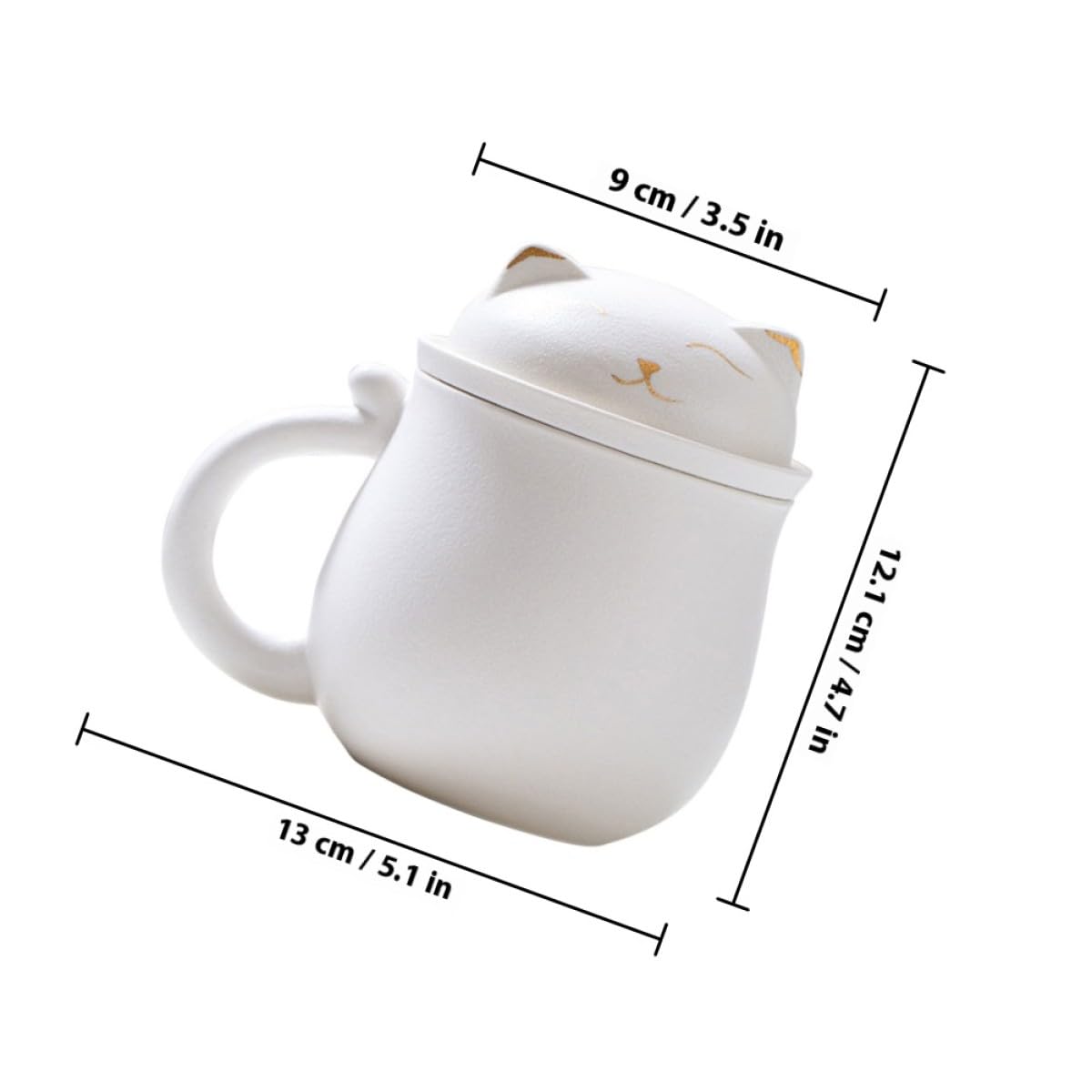 Artibetter Grosse Tasse à Café avec Infuseur et Couvercle en Céramique Blanche 350ml pour Bureau et Protection de Bureau