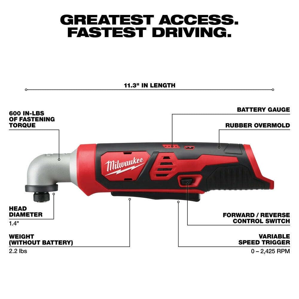 BYOGI Adatto a Milwaukee 2467-20 M12 1/4" esagonale ad angolo retto avvitatore (solo strumento)