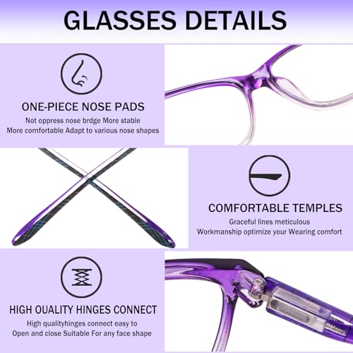 Image of SIGVAN Ladies Reading Glasses Blue Light Blocking Spring Hinge Fashion Pattern Print Eyeglasses for Women