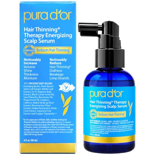 PURA D'OR Hair Thinning Therapy Scalp Serum for Fuller Thick Hair, 4oz
