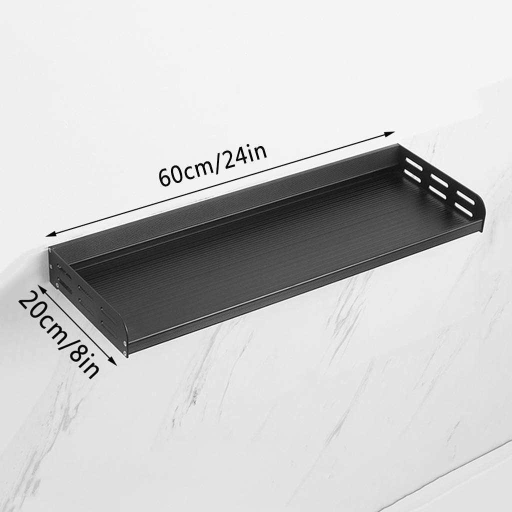Estante De Baño Estante De Baño, Estante De Almacenamiento De Cocina De Tocador Sin Perforaciones Montado En La Pared, Accesorios De Aluminio Espacial, 2 Estilo(Estilo 1-60Cm)