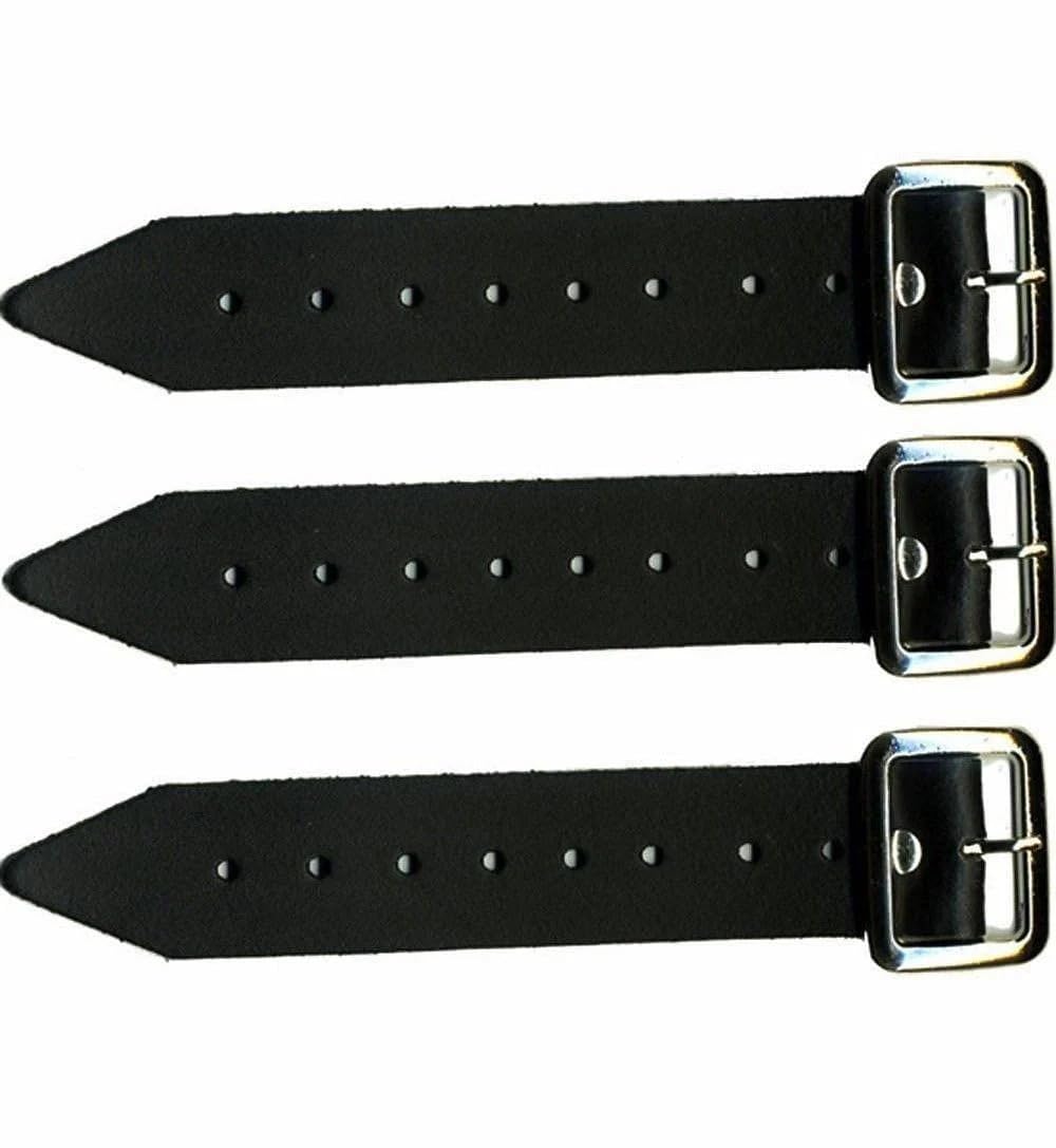 Scottish Kilt Extender pasek, skórzany, długość 18 cm, szerokość 3 cm, czarny, zestaw 3 szt