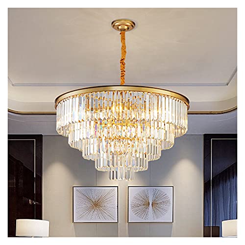 Chandelier américain en cristal de luxe et structure dorée à 4 étages - 3