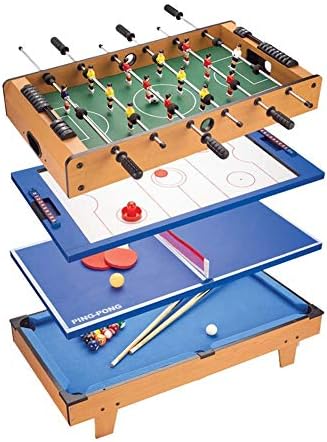 Foosball Table Game Table Multi-Game Table, 4-in-1 Game Table, Hockey Table, Foosball Table with Football, Billiard Table, Home Table Tennis Table, Indoor Football Game T