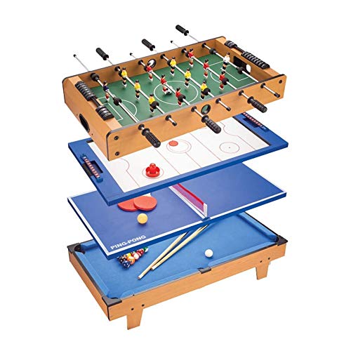 HUIBBGO Mesa de Juegos multijuegos, futbolín, Mesa de Hockey, futbolín con fútbol, Mesa de Billar, Mesa de Ping Pong para el hogar