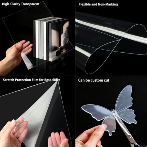 20 hojas plásticas transparentes A4 flexibles PVC 0.01'' miniatura 6