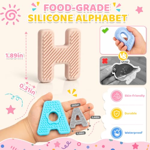 Silicone Magnetic Letters, 26 Uppercase Alphabet with Sensory Textures - image 3