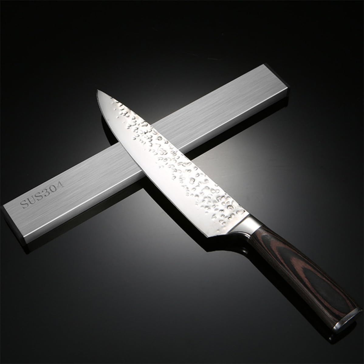 LALAFINA Magnetischer Messerhalter Hält Messer Sicher und Trocken aus Edelstahl 50cm ohne Bohren Starke Magnetische Messerleiste zur Platzsparenden Küchenorganisation