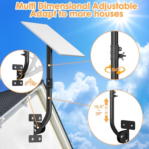 Poste de montaje para antena y estación meteorológica con base ajustable 4