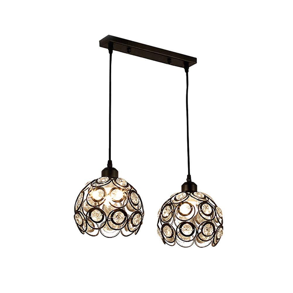 Lámpara moderna para cocina de cristal negro ideal para la isla central