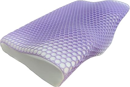 RAXSTAR Smart Honey Comb Grid Hybrid Pillow | Neck and Shoulder Support Design | Perfect Sleep Pillow 60x45x.2/1.2 cm Purple White with Tea Treen Essence