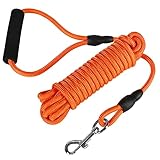 Vivifying Long Dog Leash, 20FT Floating Dog Training Leash, Lightweight Dog Check Cord Rope Leash wi