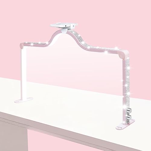 Miniatura 8 de Luz de uñas de 34 pulgadas para escritorio, luz de media luna con atenuación de 3 niveles, lámpara de 3360 lúmenes, ajustable con soporte para