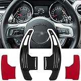 Steering Wheel Shift Paddle Extended Shifter Trim Cover for Ford Mustang 2015 2016 2017 2018 2019 2020 2021 Interior Decoration Accessories Aluminum Alloy (Black 2PCS)