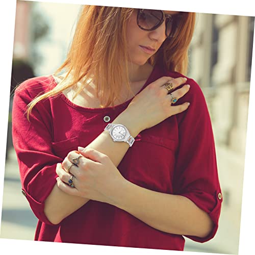 Diamond Encrusted Stainless Steel Watchband Elegant Wrist Strap for Active Watch Durable Easy to Install Silver Design3