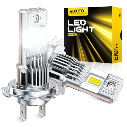 Image of AUXITO H7 Light Bulbs,H7 Bulb No Adapter Required 1000% Brightness 6500K White Non-Polarity Plug and Play Mini Size Fog Bulb of 2