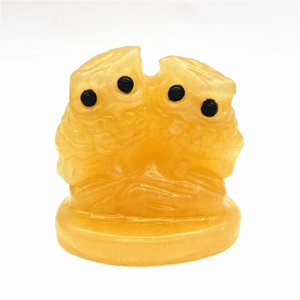 RVBLRDSE 1PC Stone Orange Calcite Carved Owl Animal Ornaments Crystal Quartz Crafts Crystals Home Decor Gemstone Stone