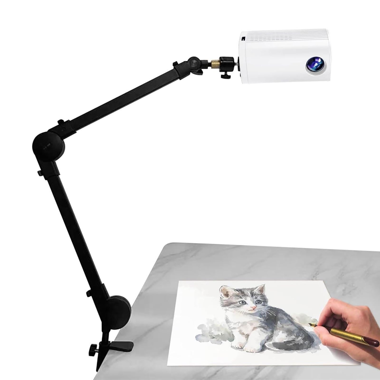 Projektor artystyczny do rysowania kreślonego — z regulowaną podstawą, bezprzewodową łącznością USB, idealny do domowych projektów artystycznych, dekorowania ciast i nauki w klasie