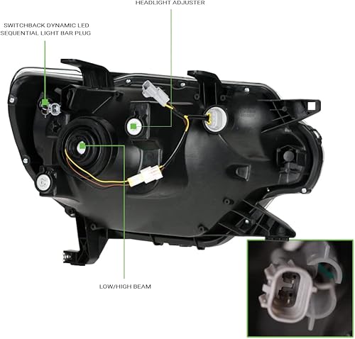 Miniatura 4 de TLAPS 7422444259296 para Toyota Tacoma 2012-2015 Switchback - Barra de tira LED secuencial con carcasa negra con reflector ámbar nb