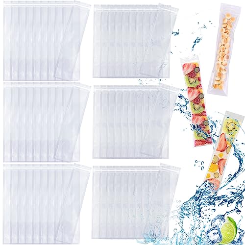DKDDSSS 60PCS Ice Pop Moulds, Reusable Ice Pop Bags with Zip Seals for Healthy Snacks Juice, Yogurt, Tea, or Coffee