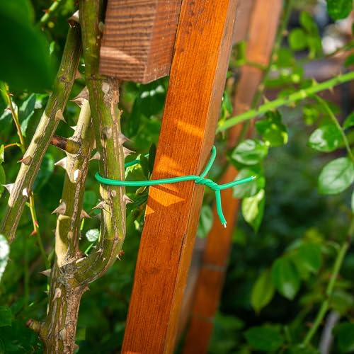 KADAX Gartendraht 3mm x 5m, grüner Bindedraht zum Befestigen von Pflanzen, Pflanzendraht gummiert, wetterfester Draht für Garten, Blumendraht ummantelt (1 Stück)