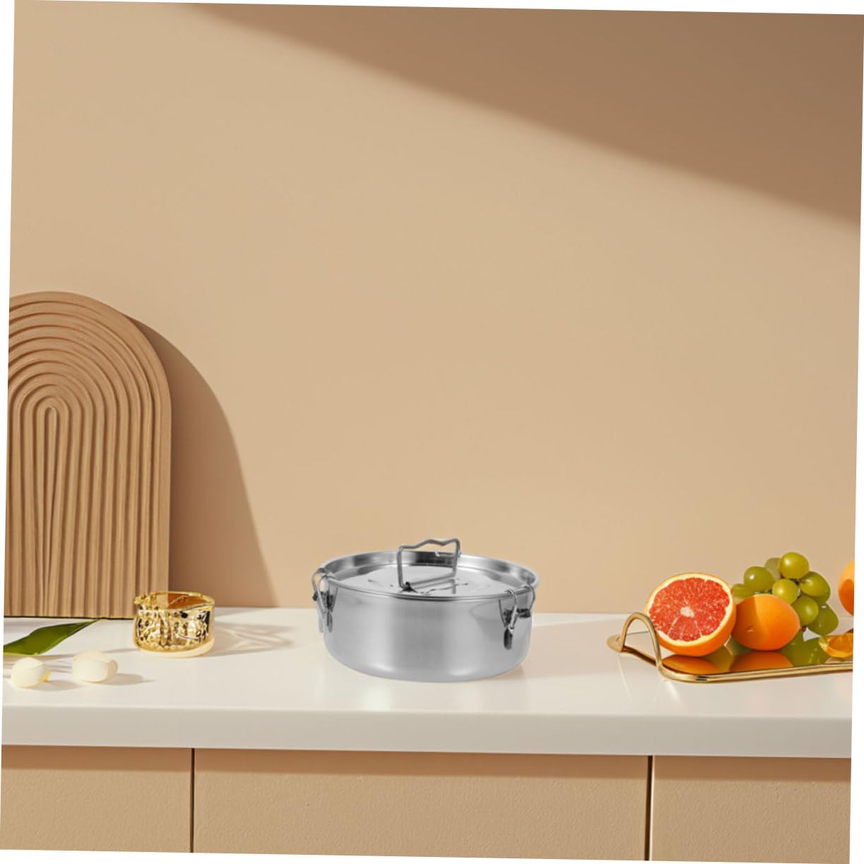 TOYANDONA Molde para Hacer Flanes de Acero Inoxidable con Tapa, Accesorio para Ollas a Presión, Diseño de Bloqueo Fácil de Limpiar para Hornear y Cocinar Flan