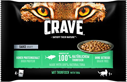 CRAVE Katze Portionsbeutel Multipack Sauce mit Thunfisch 13 x 4x85g