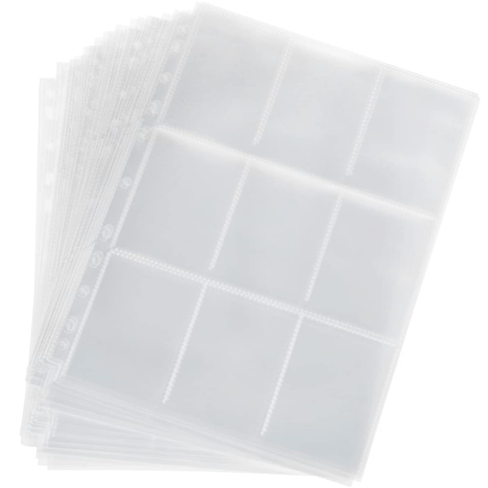 CareHabi - 540 pockets trading card sleeves, 30 pages per 18 pockets empty folder double sided card sleeves, 11 holes, transparent trading card accessories
