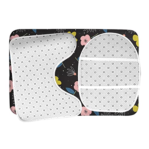 DIRYKILP Badematte + Konturmatte + Toilettendeckelbezug, süßes Blumenmuster 3 Stück Badematte Set, mit rutschfester Klebeunterseite – Bild 7