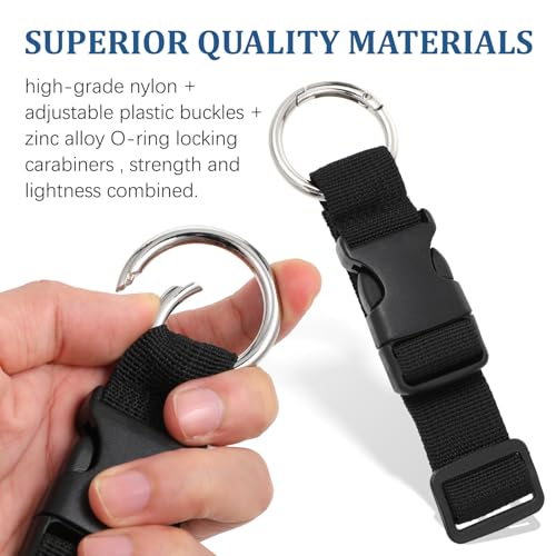 Image of 4Pcs Add a Bag Luggage Strap Adjustable Travel Belt for Luggage Heavy Duty Luggage Belt Strap for Connecting Your Luggage Jacket, Make Your Hands Free(Black)