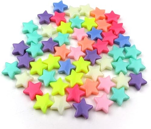 500 cuentas espaciadoras de estrellas acrílicas de colores mixtos de bebé de 0.512 in0.5 pulgadas para hacer joyas y manualidades