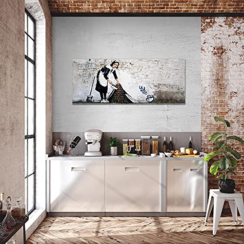 Runa Art Quadri Moderni Cameriera Banksy Tela Non