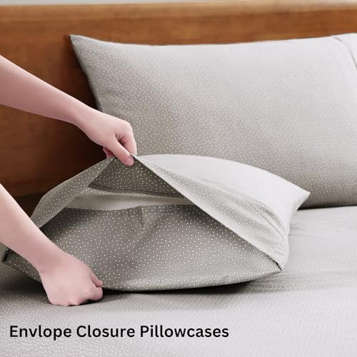 Image of LANE LINEN 100% Organic Cotton Bed Sheets Extra Long Twin, Soft & Comfy Fully Elasticized Percale Perfect for Hospital Bed & Dorm Room, Low Pilling Machine Washable Printed Twin XL Sheet- Snowdrop